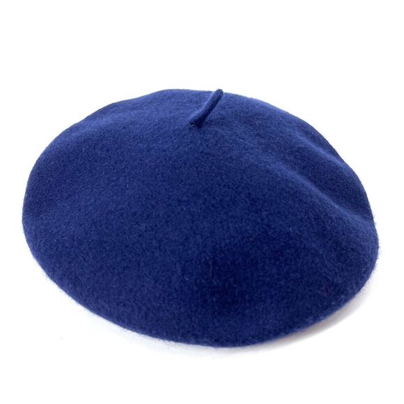 Wool Beret Hat Navy Blue Womens One Size - Picture 1 of 5